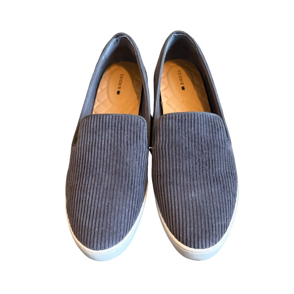 Birdies The Swift Grey Corduroy Slip-On Shoes Sneakers Casual Size 8.5 Women's